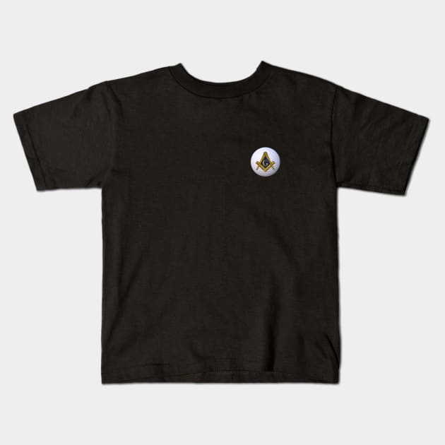 Mason Golfer - Square and Compass Kids T-Shirt by Hermz Designs